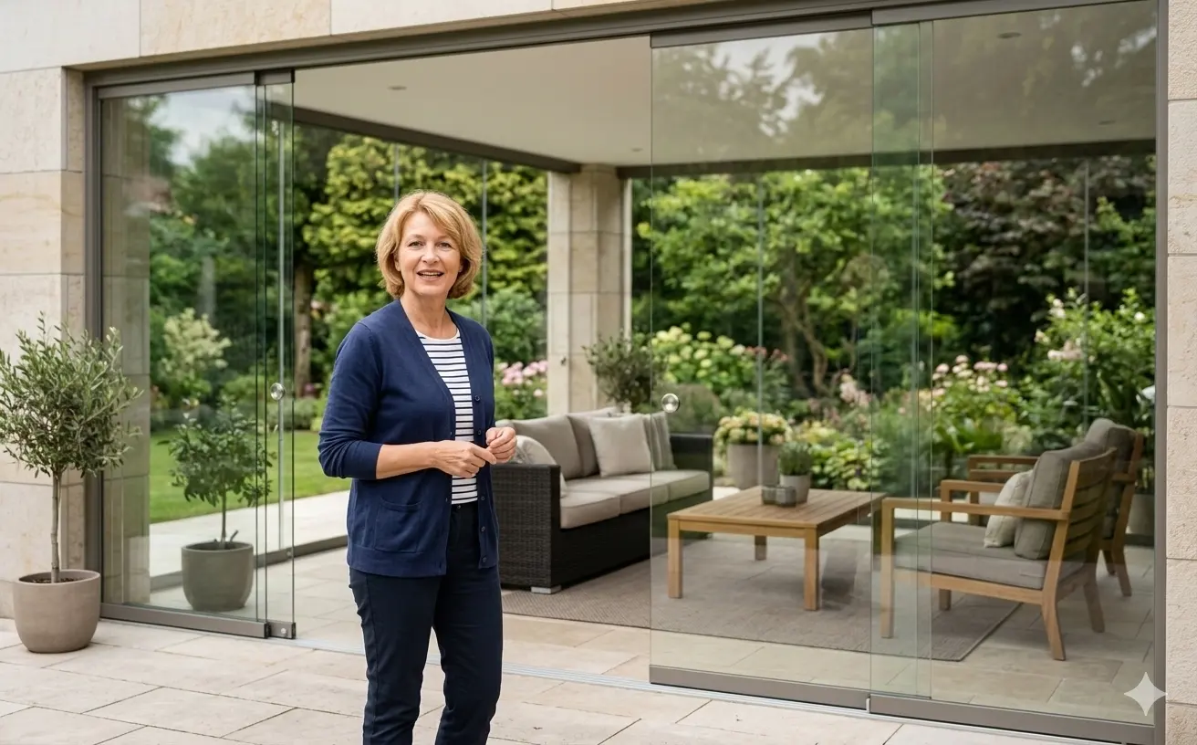 Volledig verglaasde tuinkamer
